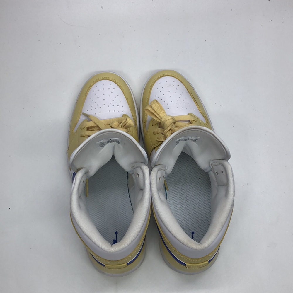 Women’s Air Jordan 1 mid yellow/Blue/White BQ6472-701 USED size 11.5 - Picture 5 of 12
